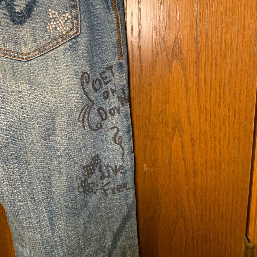 Z. Cavaricci Women’s Size 11 Embellished Graffiti Jeans Vintage Y2K - Picture 10 of 15